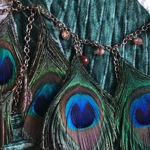 peacock feather necklace
